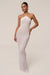 « Heure Tardive » — Robe Longue Halter Côtelée, Blanc