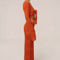 « Marbella » — Ensemble Jupe Longue en Crochet, Orange