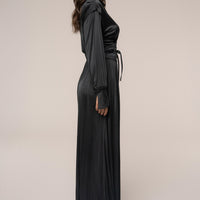 « Ligne Haute » — Robe Longue à Col, Noir
