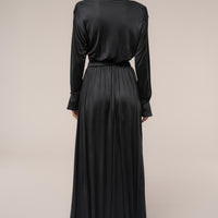 « Ligne Haute » — Robe Longue à Col, Noir