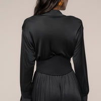 « Ligne Haute » — Robe Longue à Col, Noir