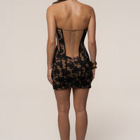 «Promesse en fleurs» — robe corset en dentelle, noire