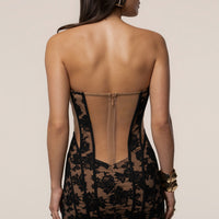 «Promesse en fleurs» — robe corset en dentelle, noire