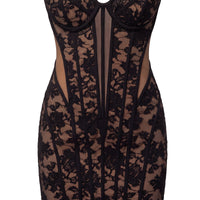 «Promesse en fleurs» — robe corset en dentelle, noire