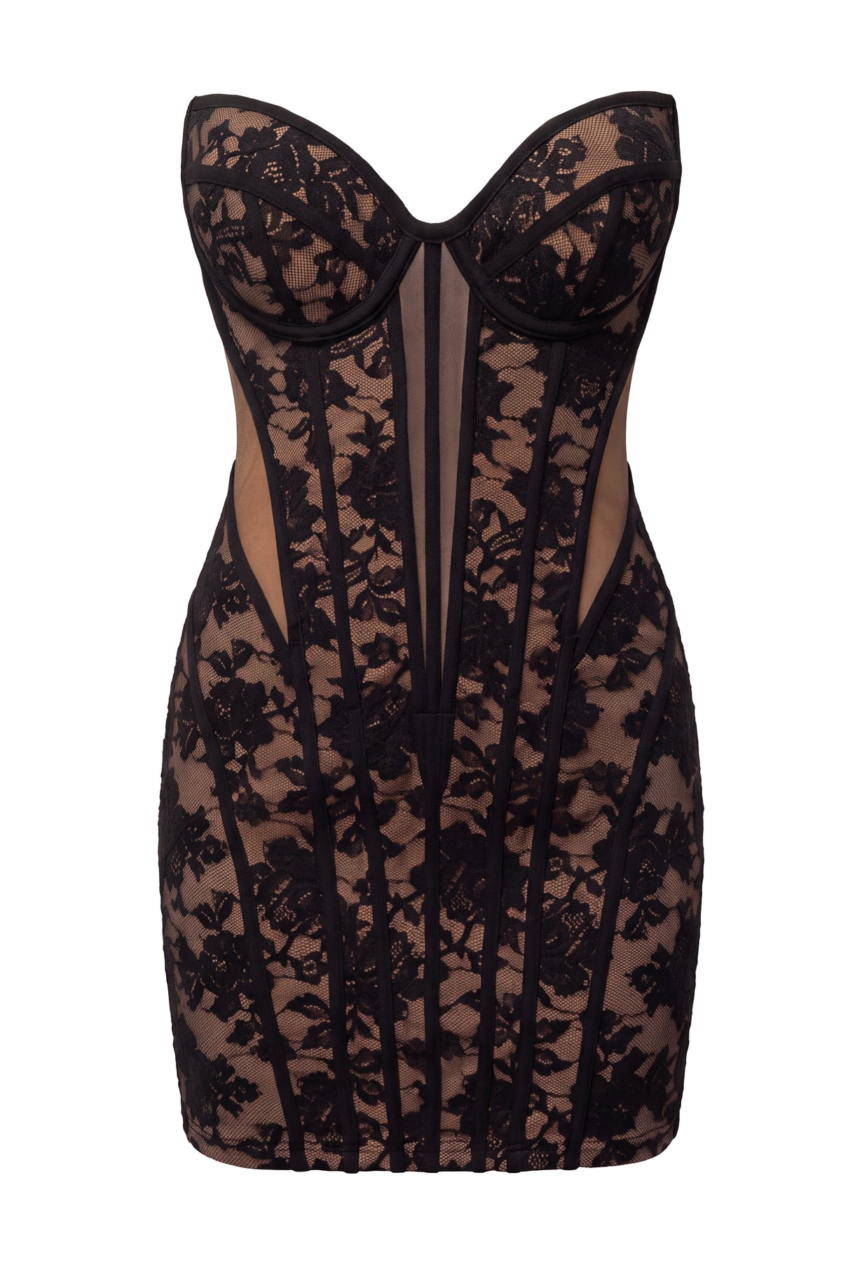 «Promesse en fleurs» — robe corset en dentelle, noire