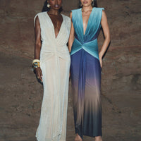 « Palma » — Robe Longue Décolletée, Noir Ombré