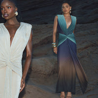 « Palma » — Robe Longue Décolletée, Noir Ombré