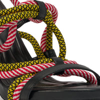 AZALEA WANG RIJN ROPE STILETTO LACE UP SANDAL