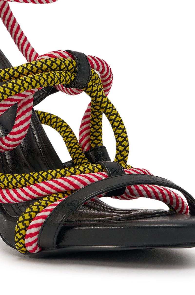 AZALEA WANG RIJN ROPE STILETTO LACE UP SANDAL