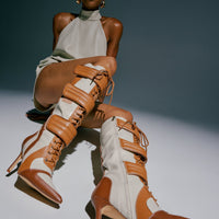 « Lumière » — Bottes à talon stiletto, Camel