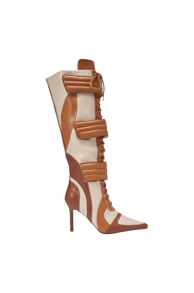 « Lumière » — Bottes à talon stiletto, Camel