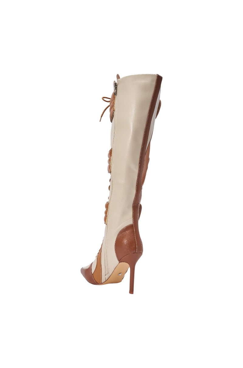 « Lumière » — Bottes à talon stiletto, Camel