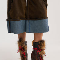 « Pétale » — Bottes à talon bloc, Marron