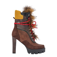 « Pétale » — Bottes à talon bloc, Marron