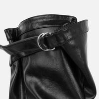 « Minuit Sculpté » — Bottes Froncées à Bout Pointu, Noir