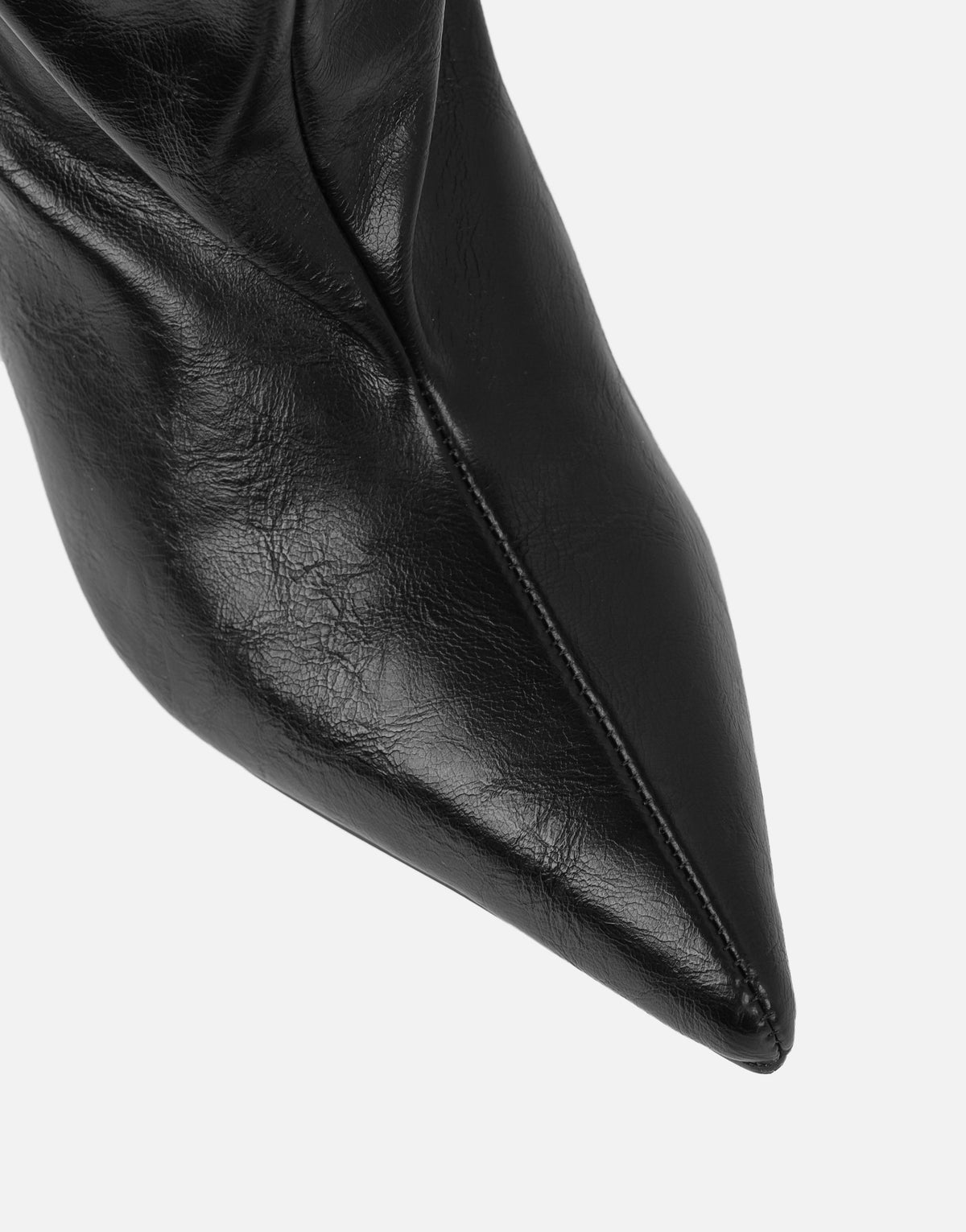 « Minuit Sculpté » — Bottes Froncées à Bout Pointu, Noir
