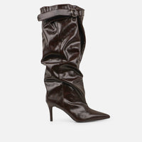 « Silhouette » — Bottes Froncées à Bout Pointu, Marron