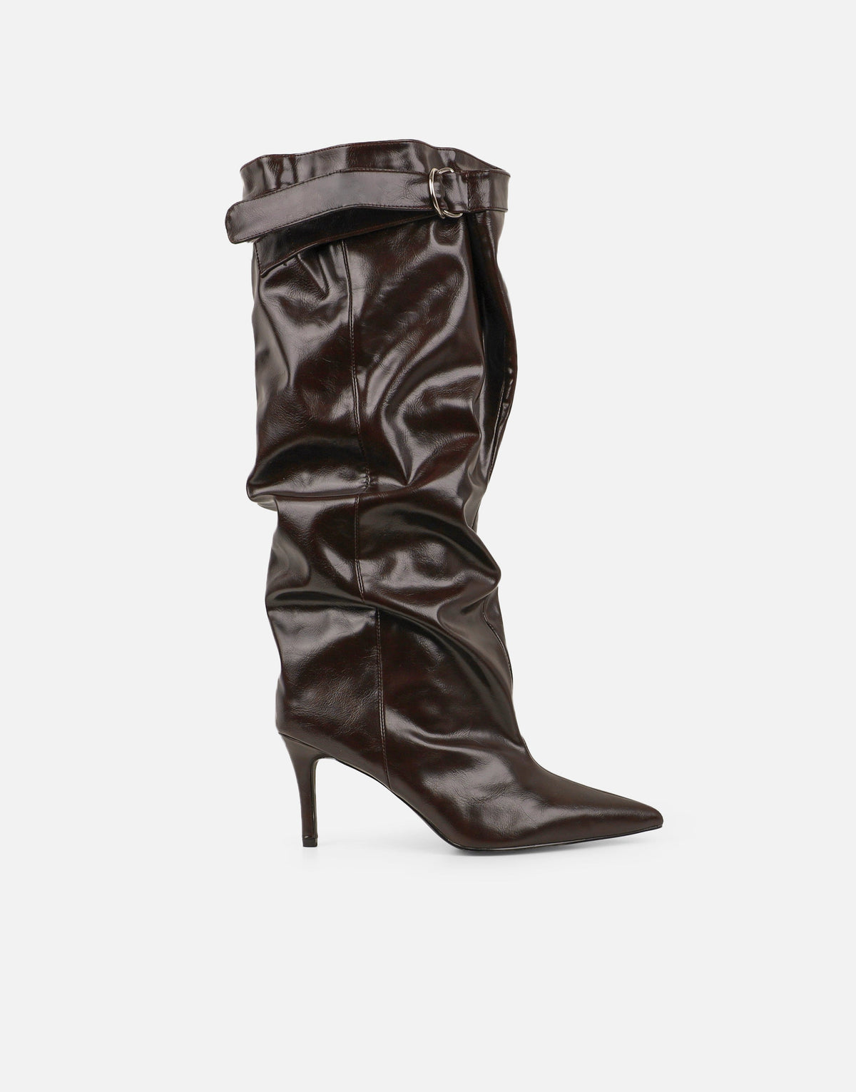 « Silhouette » — Bottes Froncées à Bout Pointu, Marron