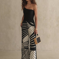 « Sahara » — Ensemble Pantalon Large Graphique, Noir