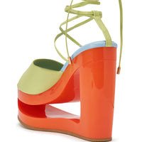 AZALEA WANG TAFFY MULTI NOVELTY WEDGE MULE SANDAL
