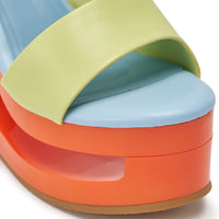 AZALEA WANG TAFFY MULTI NOVELTY WEDGE MULE SANDAL