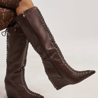 « Nébuleuse » — Bottes compensées, Marron