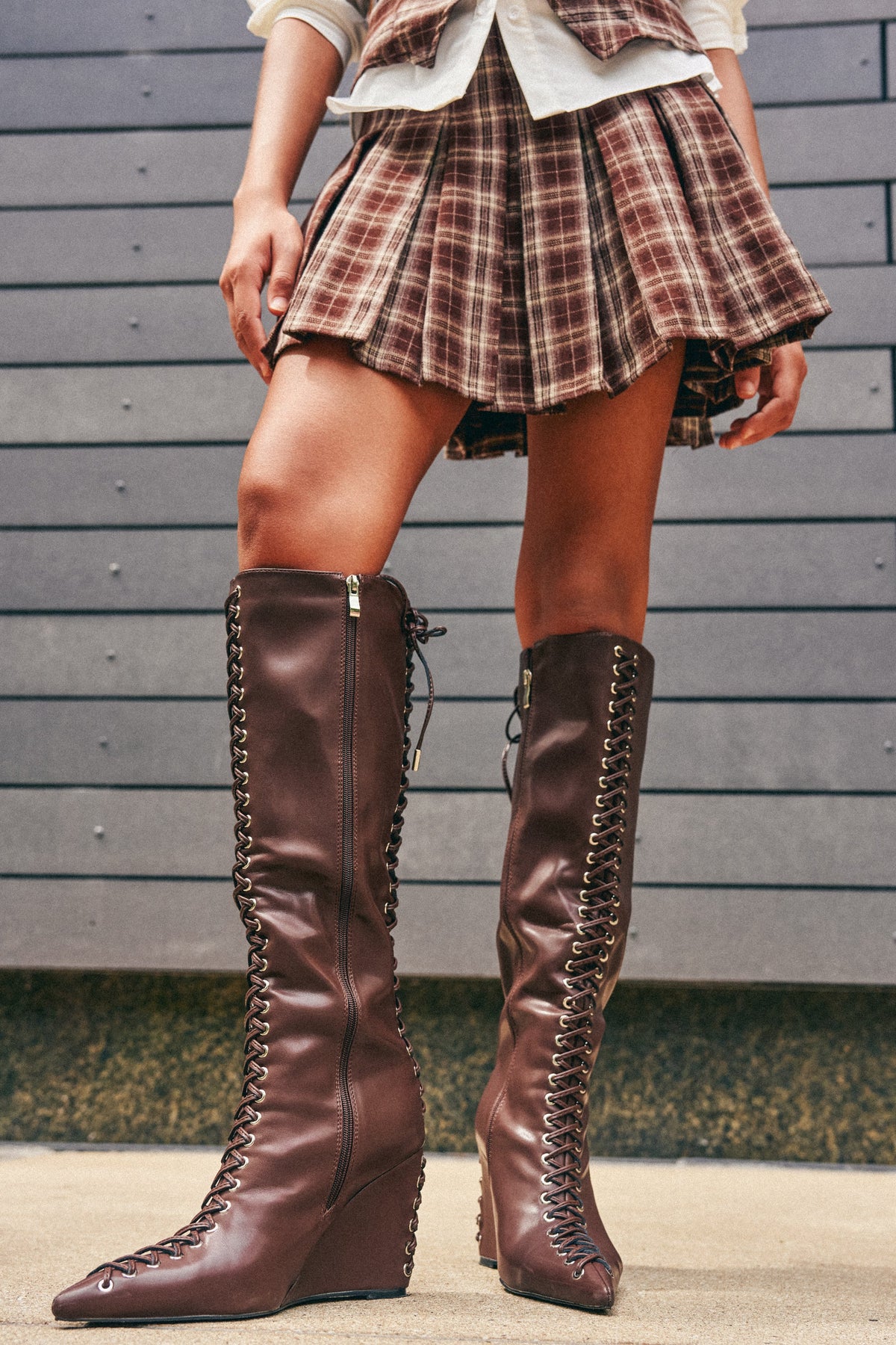 « Nébuleuse » — Bottes compensées, Marron