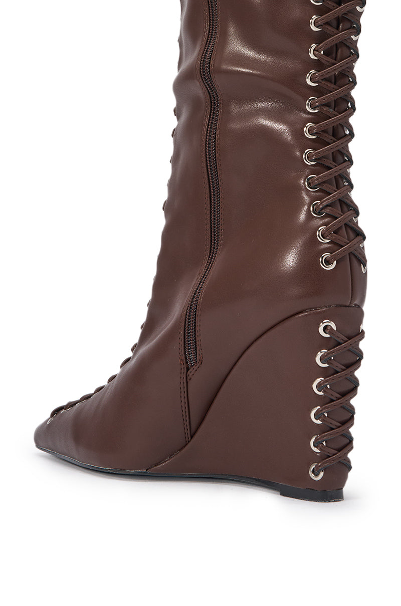 « Nébuleuse » — Bottes compensées, Marron