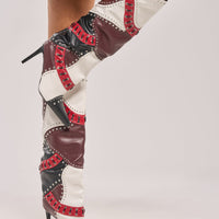 « Vallée » — Bottes à talon stiletto, Multicolore