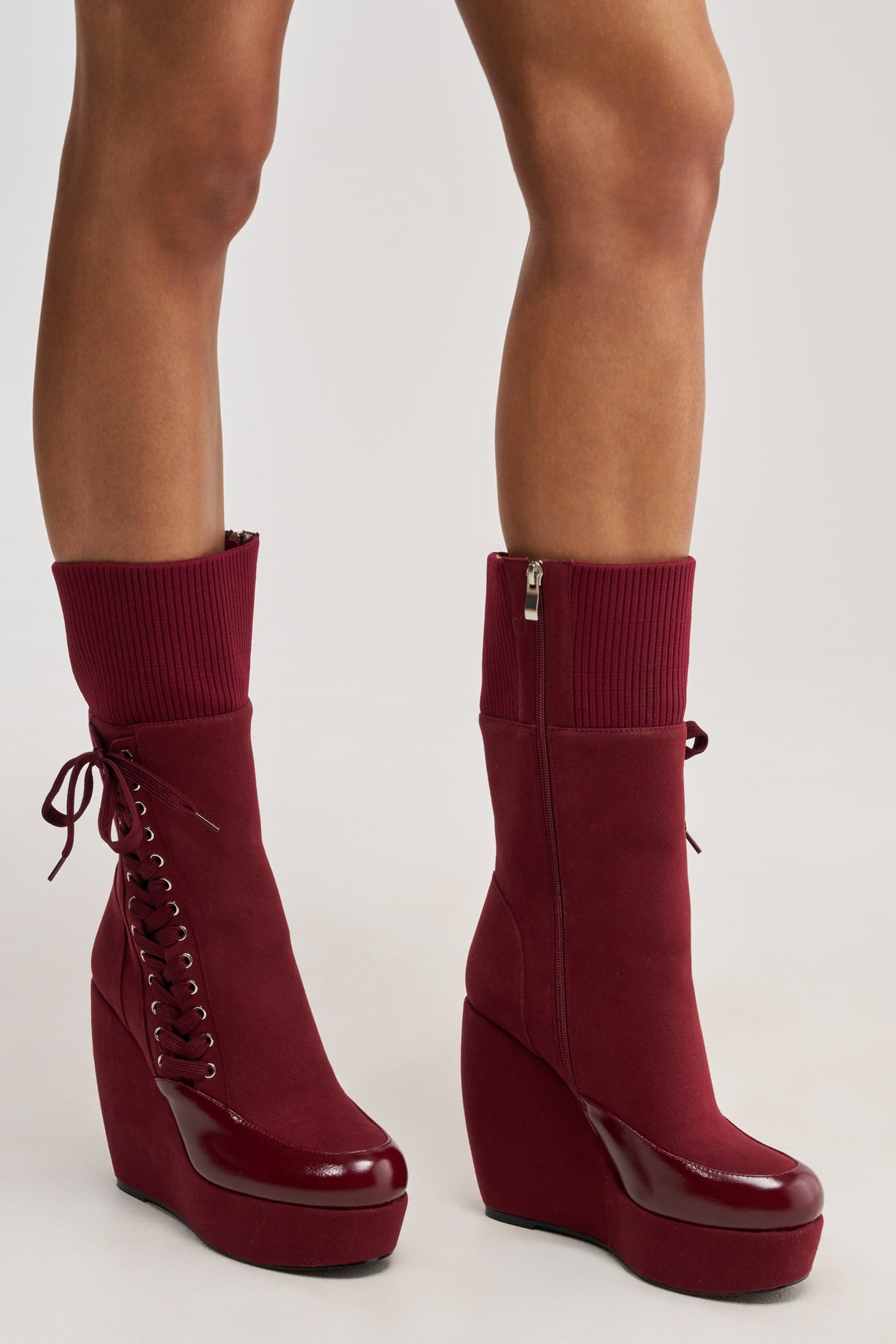 « Rêverie » — Bottines compensées, Bordeaux