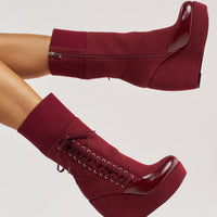 « Rêverie » — Bottines compensées, Bordeaux