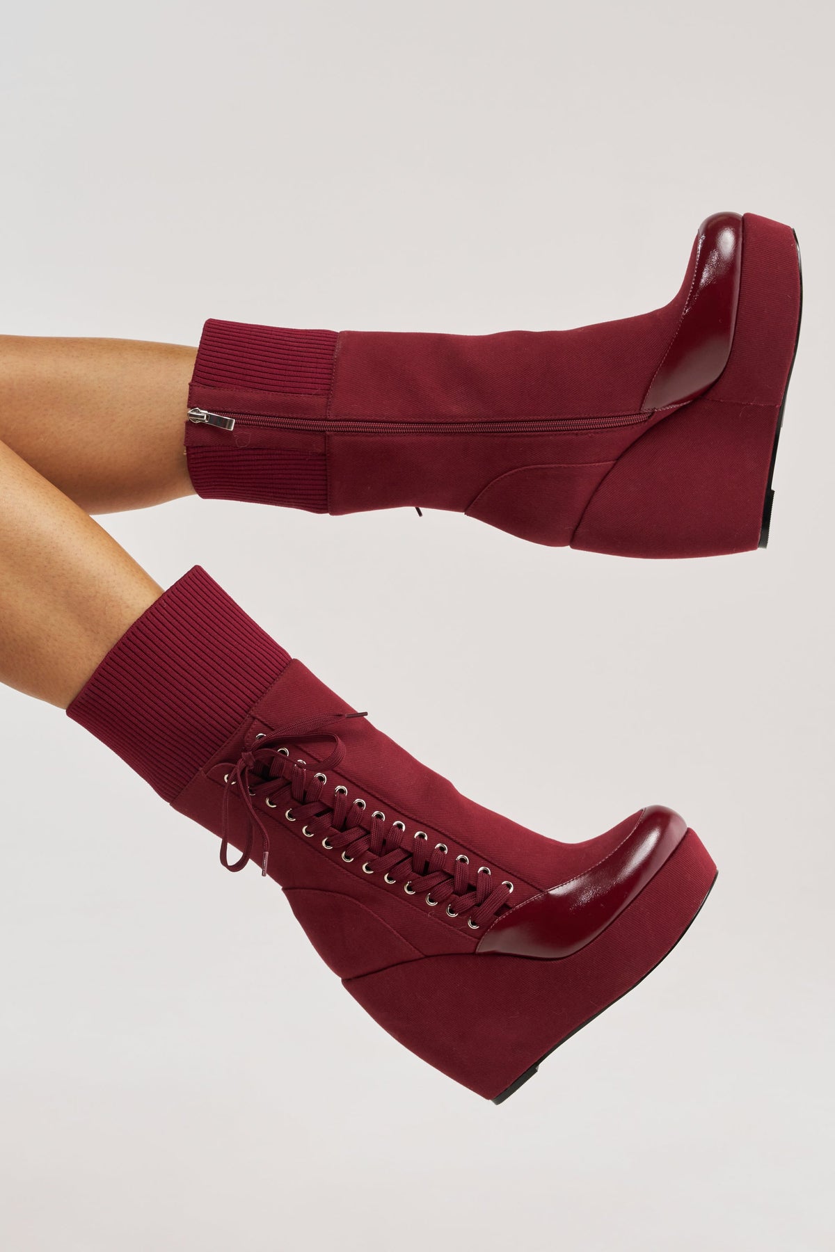 « Rêverie » — Bottines compensées, Bordeaux