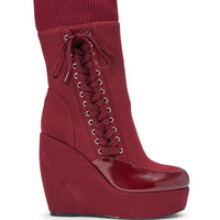 « Rêverie » — Bottines compensées, Bordeaux