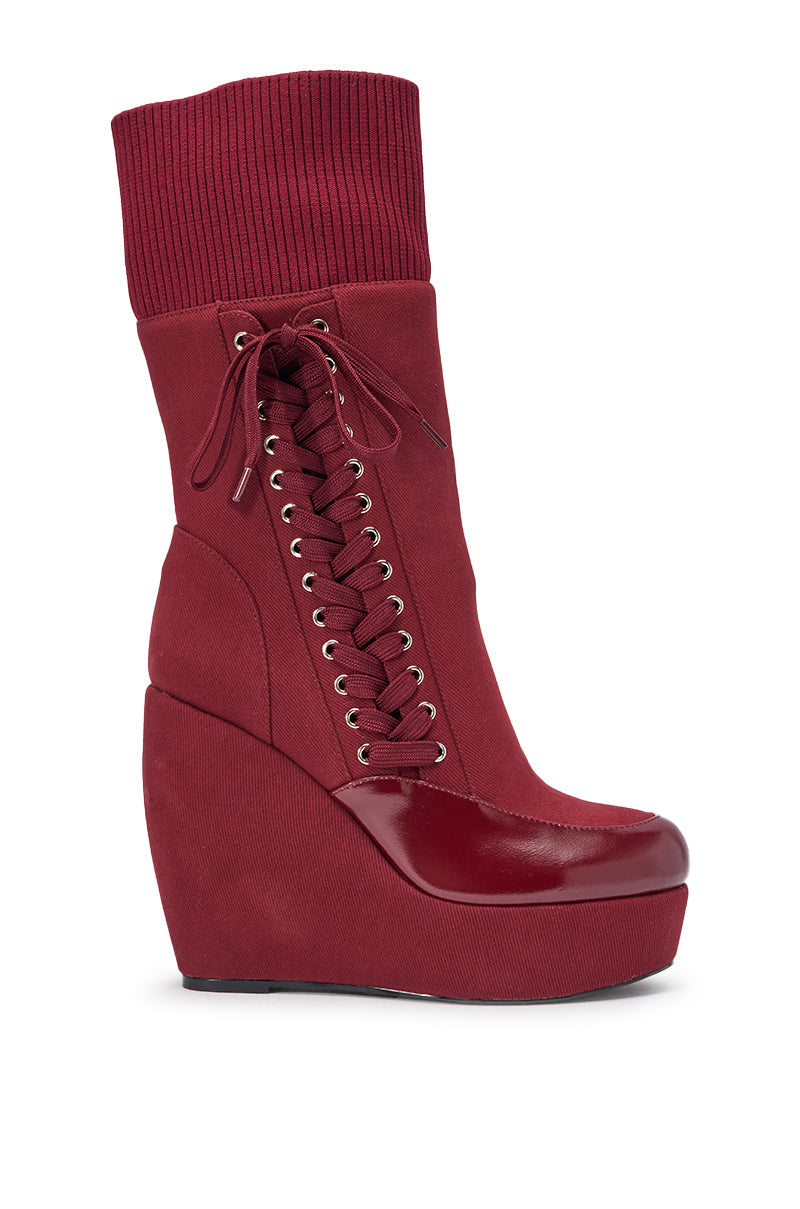 « Rêverie » — Bottines compensées, Bordeaux