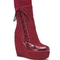 « Rêverie » — Bottines compensées, Bordeaux