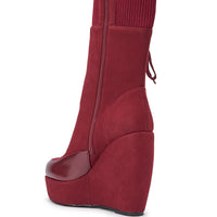 « Rêverie » — Bottines compensées, Bordeaux