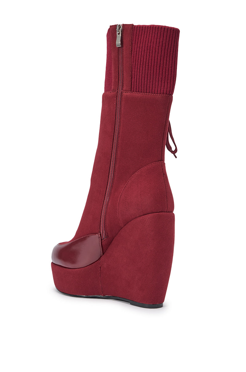 « Rêverie » — Bottines compensées, Bordeaux