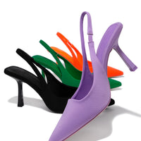 « Cariatide » — Escarpins Slingback, Orange