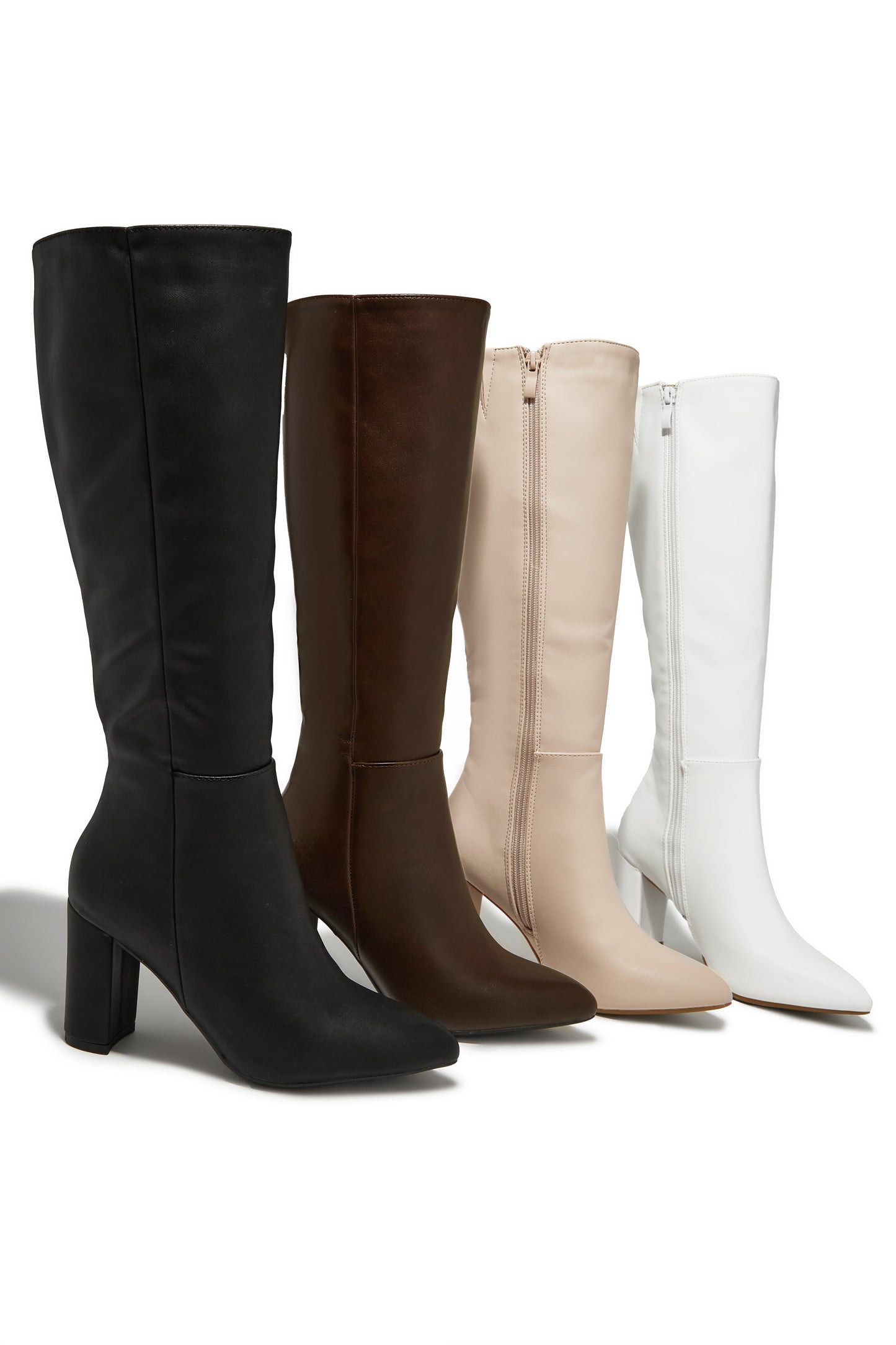 « Marron Cendré » — Bottes hautes à Talon Bloc, Marron