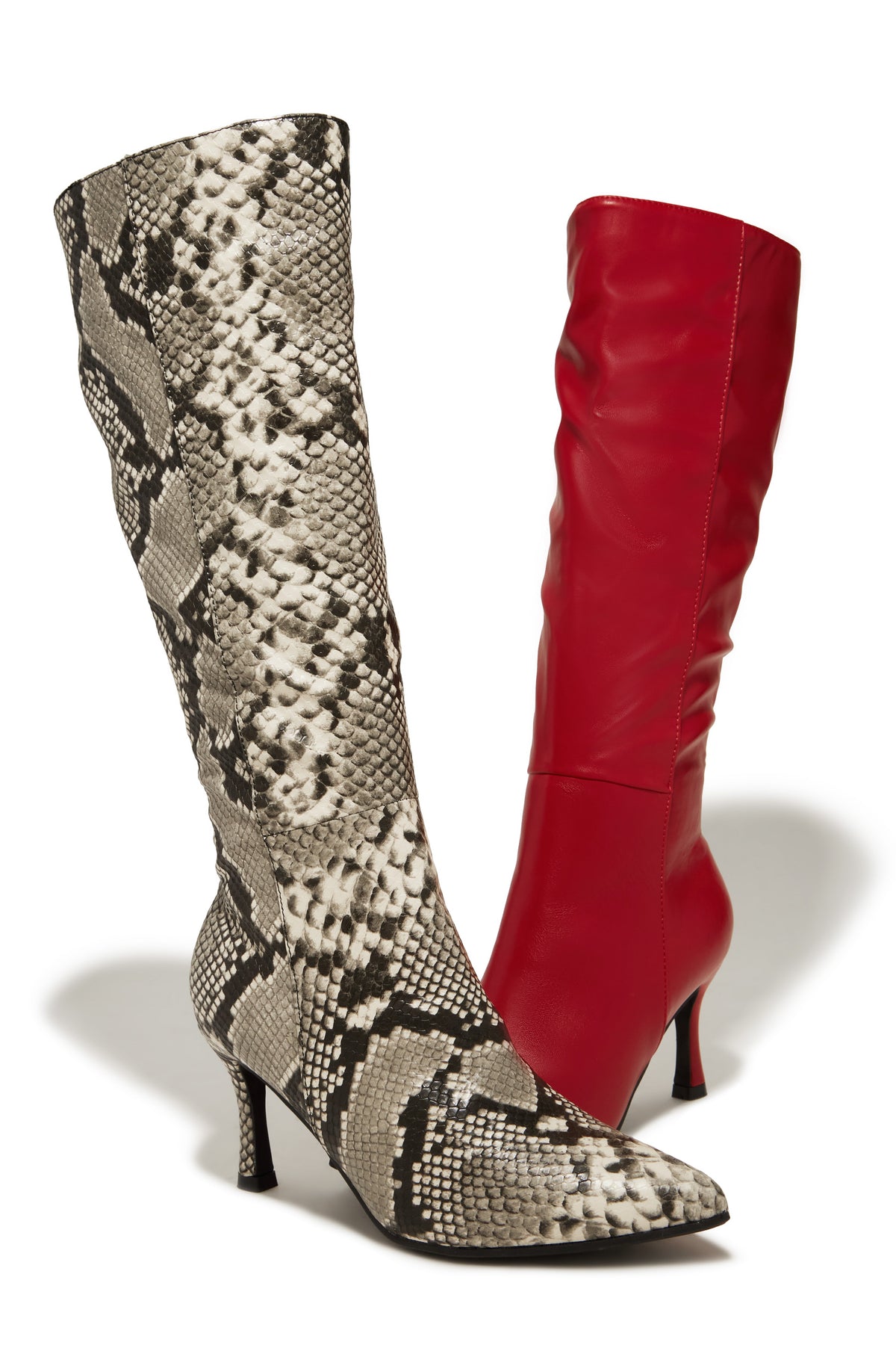 « Rouge Élan » — Bottes Hautes à Talon, Rouge