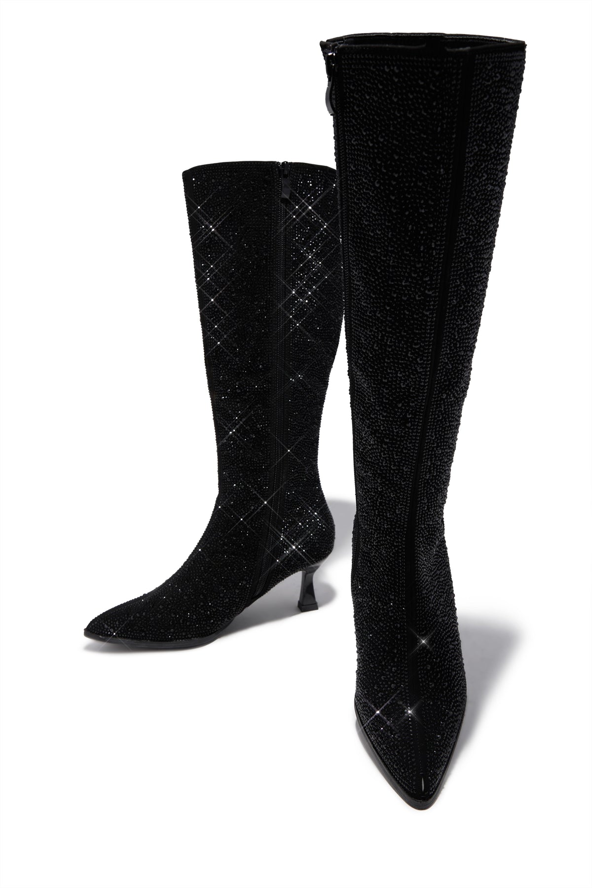 « Éclat Minuit » — Bottines à Petit Talon Ornées, Noir