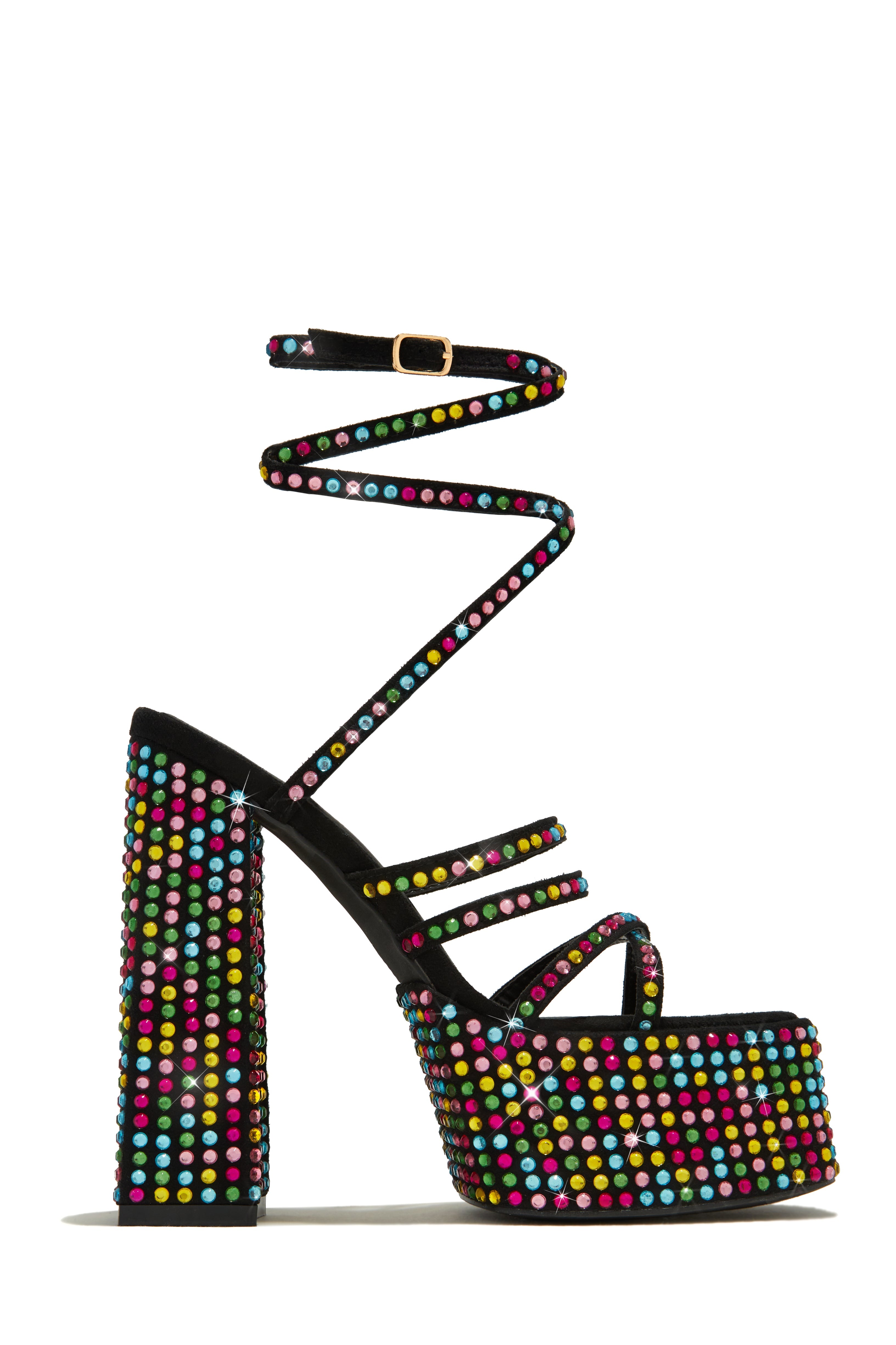 « Rendez-Vous Glam » — Escarpins Plateforme Ornés, Noir