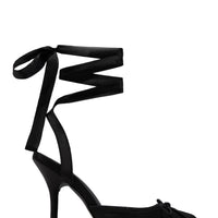 Arabesque Escarpins Ballet Lacés Noir