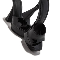 « Audace » — Mules Peep-Toe à Plateforme Chunky, Noir