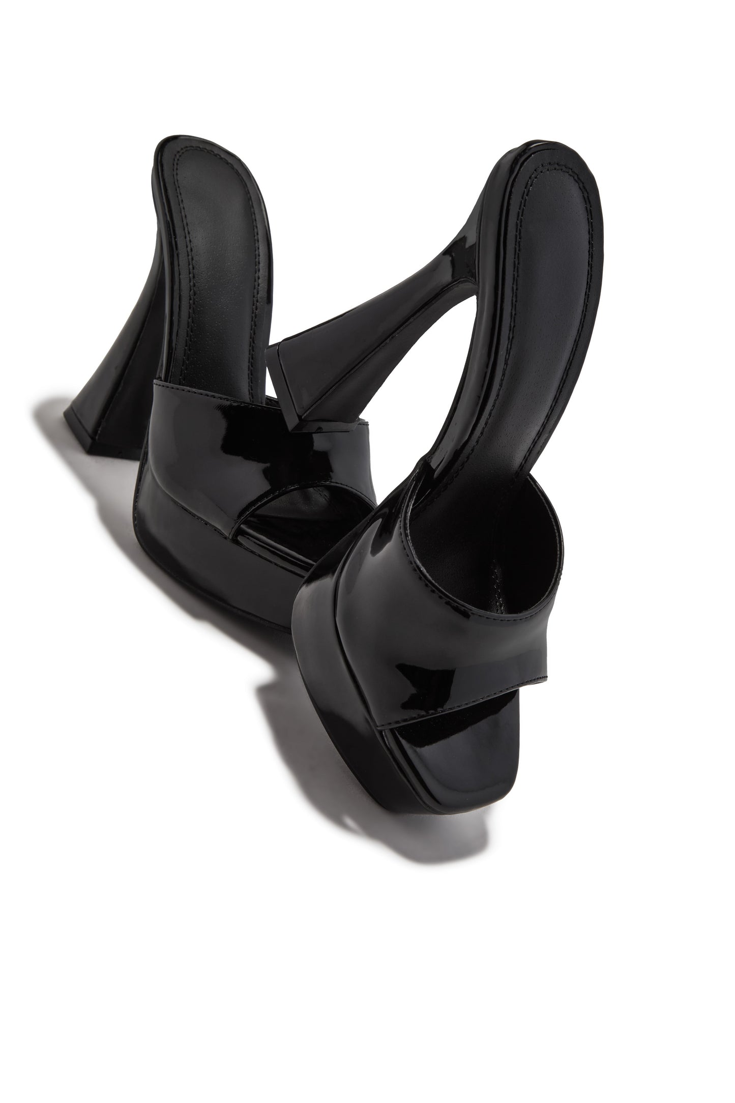 « Audace » — Mules Peep-Toe à Plateforme Chunky, Noir