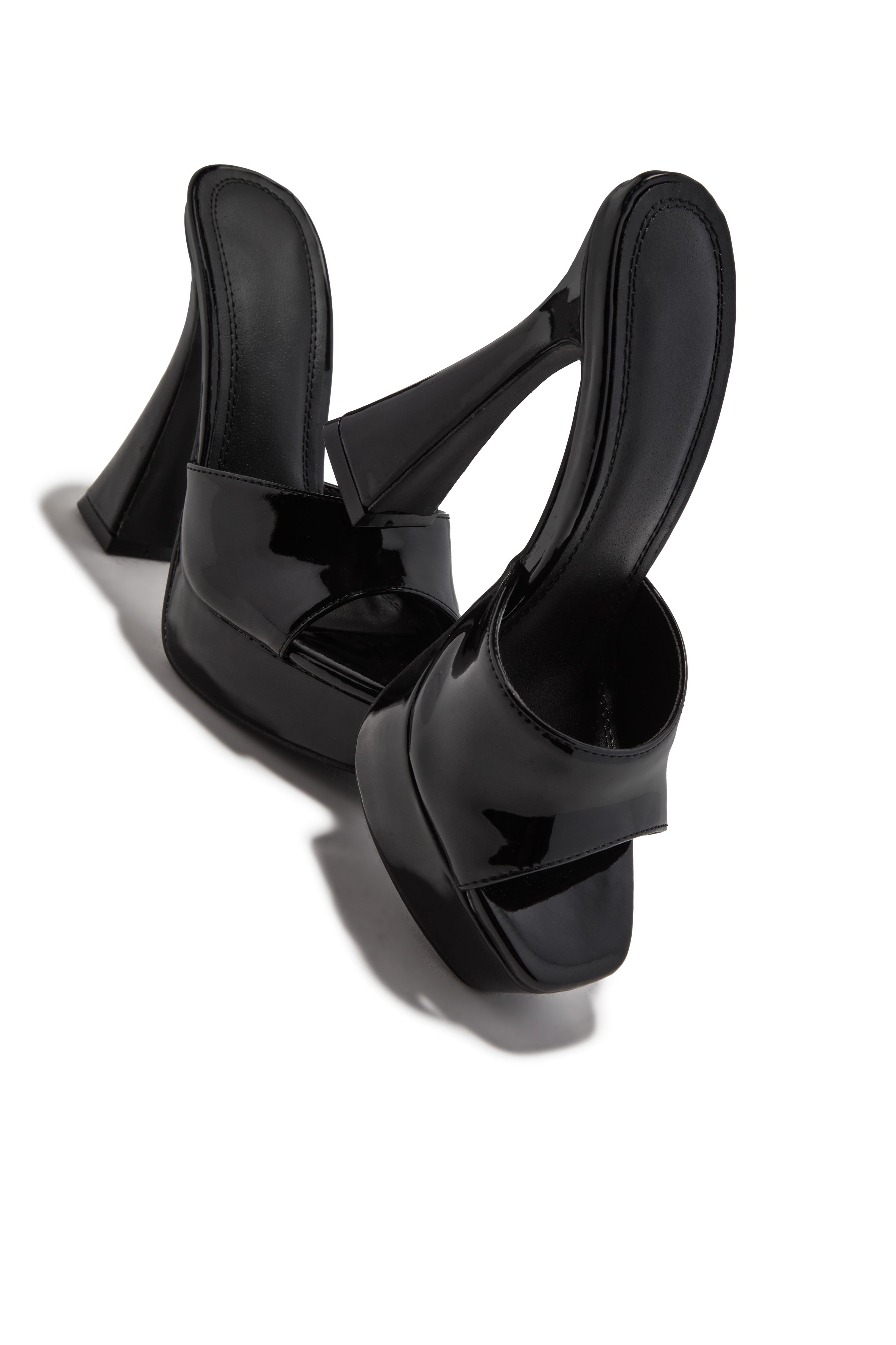 « Audace » — Mules Peep-Toe à Plateforme Chunky, Noir