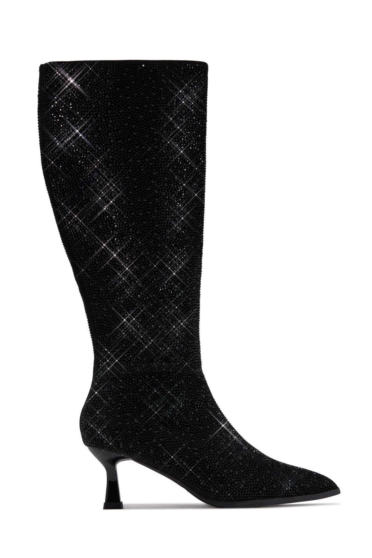 « Éclat Minuit » — Bottines à Petit Talon Ornées, Noir