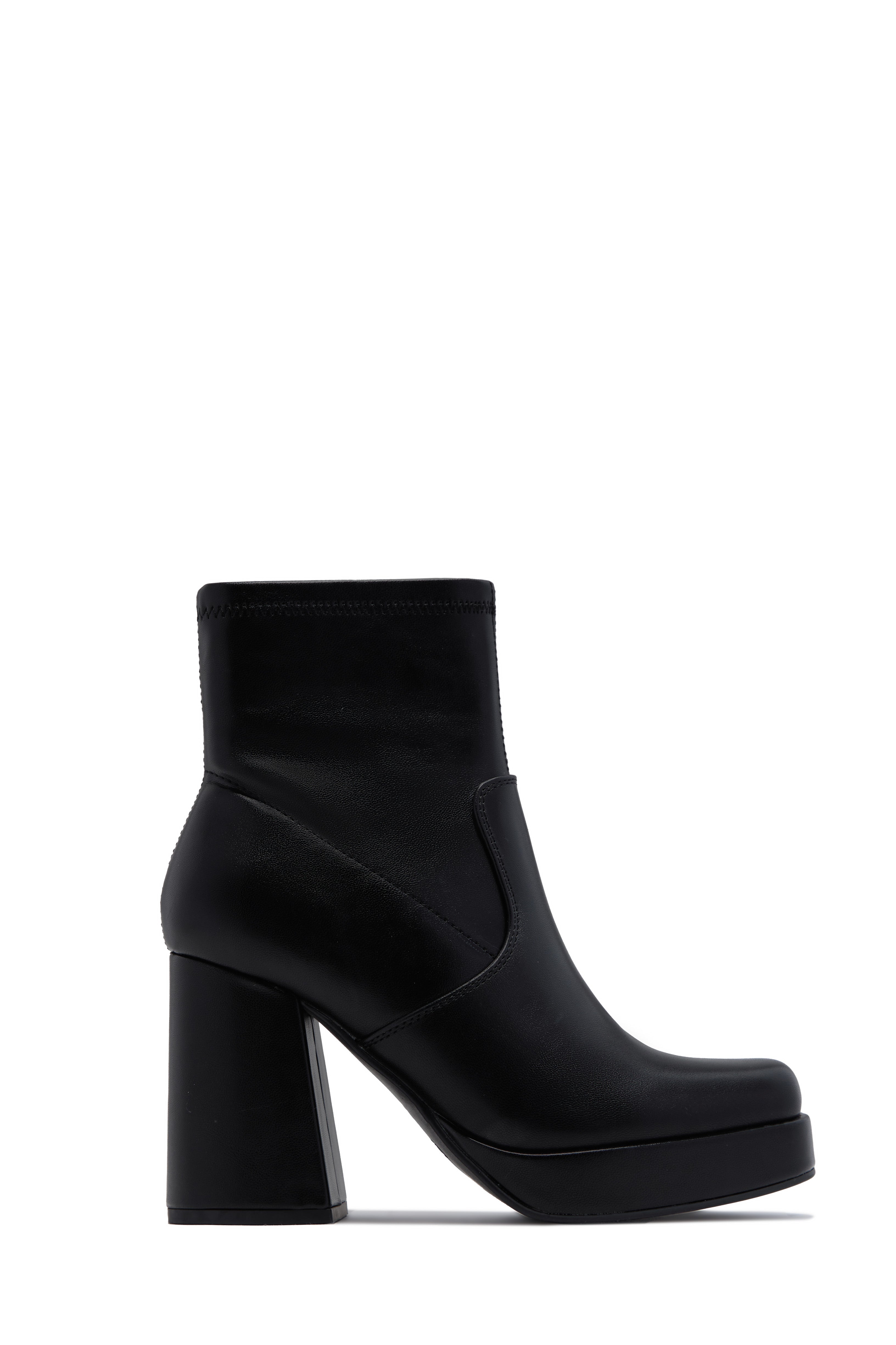 « Plateforme Nocturne » — Bottines à Talon Bloc, Noir