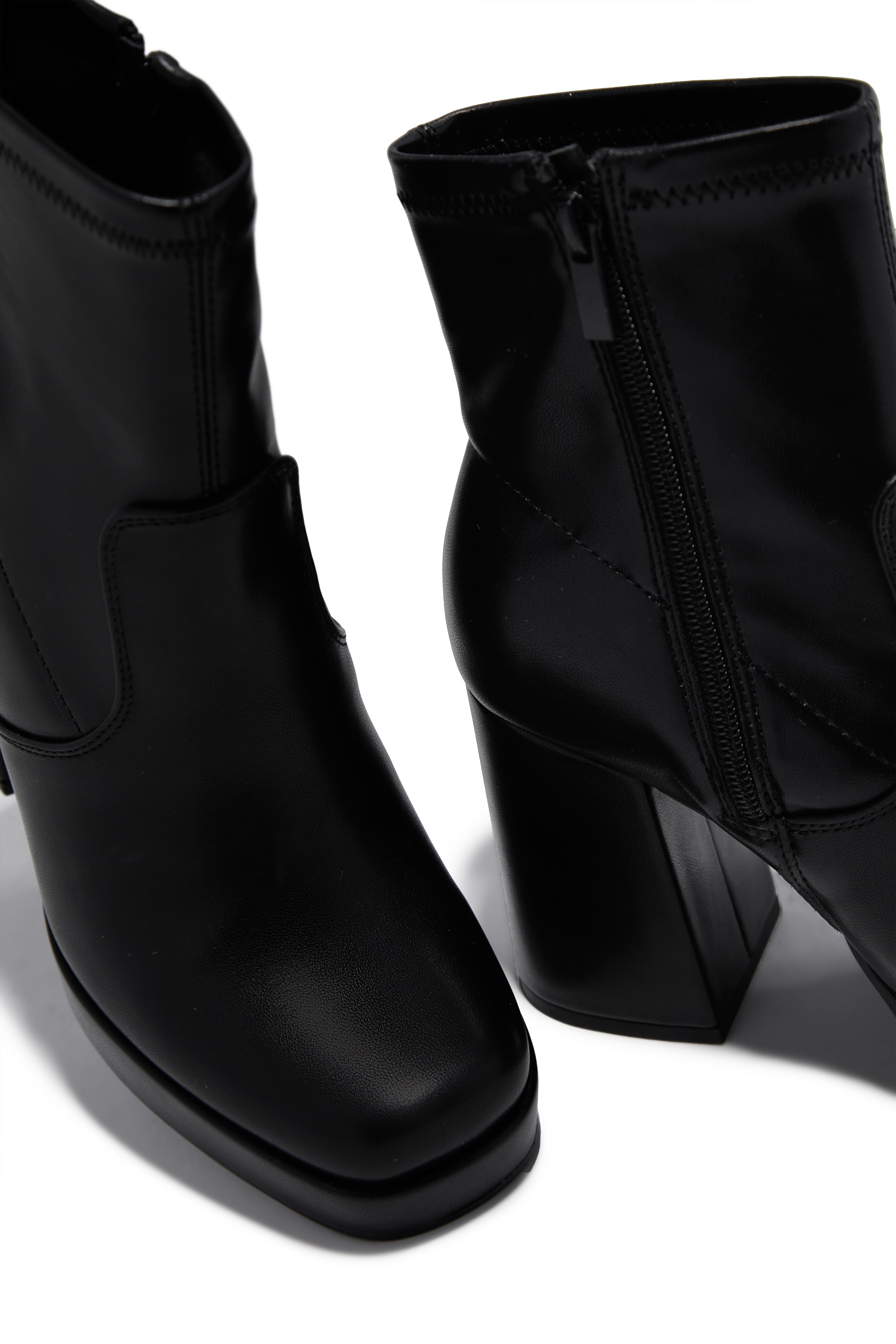« Plateforme Nocturne » — Bottines à Talon Bloc, Noir