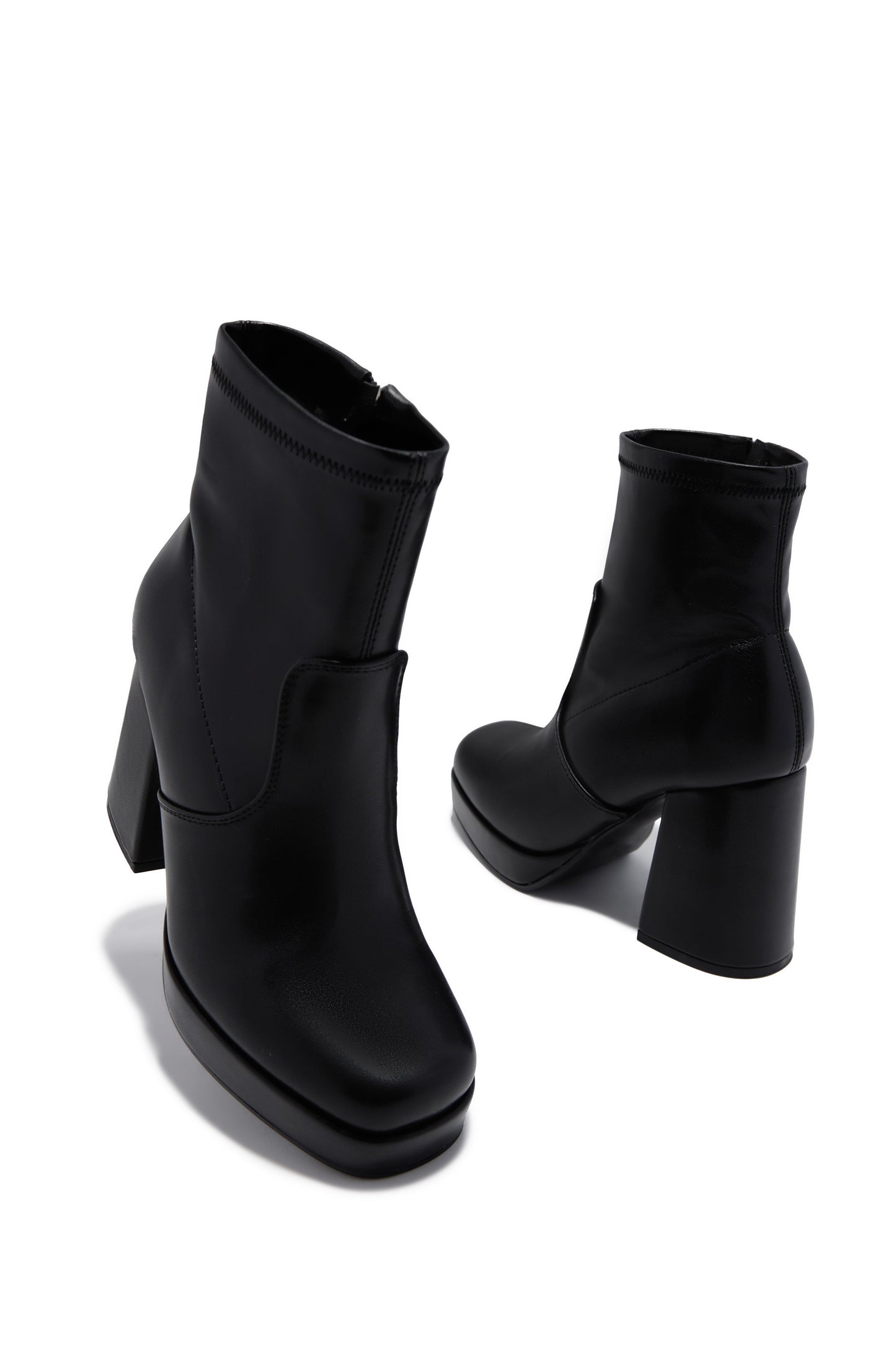« Plateforme Nocturne » — Bottines à Talon Bloc, Noir